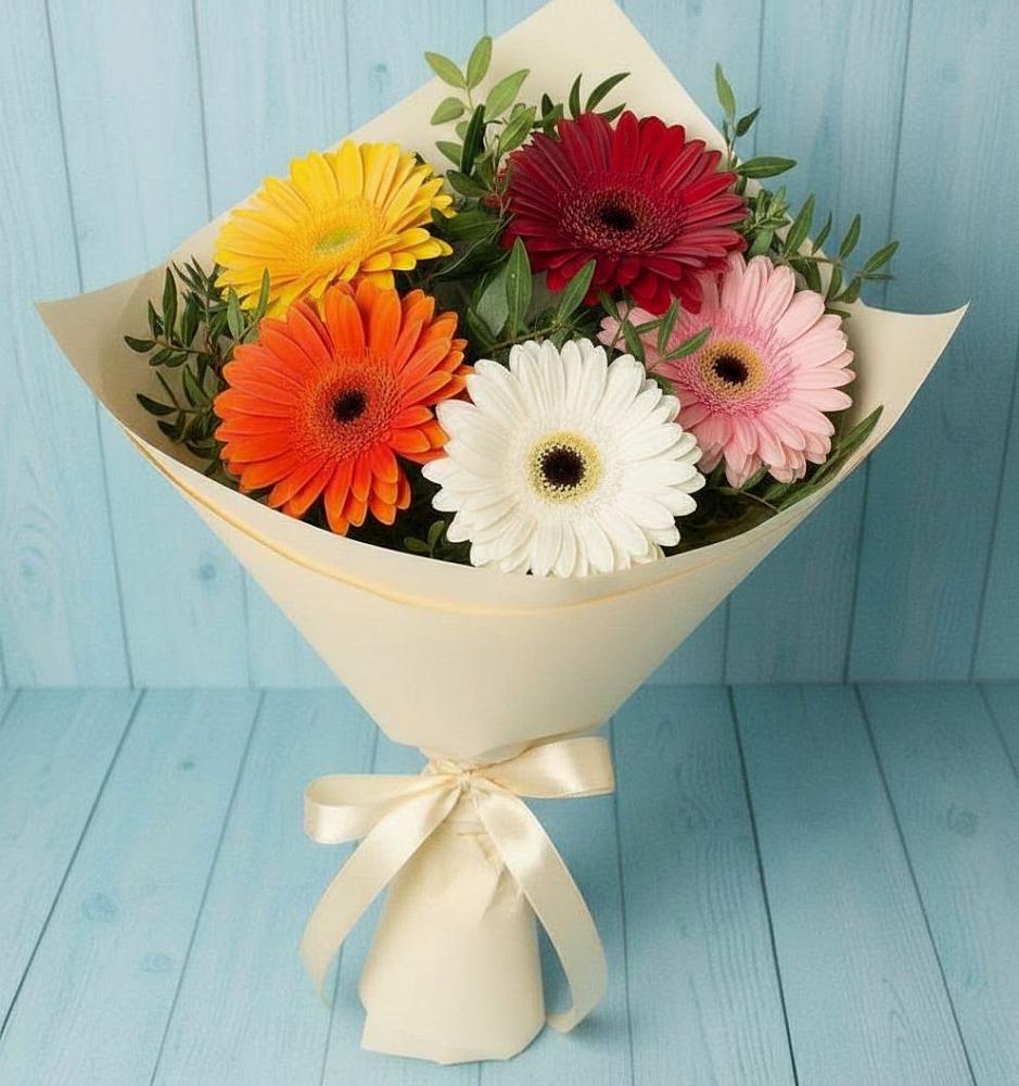 Букет цветов из: Герберы в Пешки