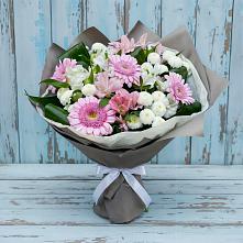 Букет цветов из:  Герберы, Альстромерии и Хризантемы #REPLACE_PRED# Пешки