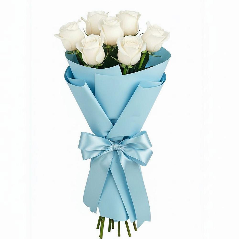 Букет 7 белых роз Проуд в Пешки