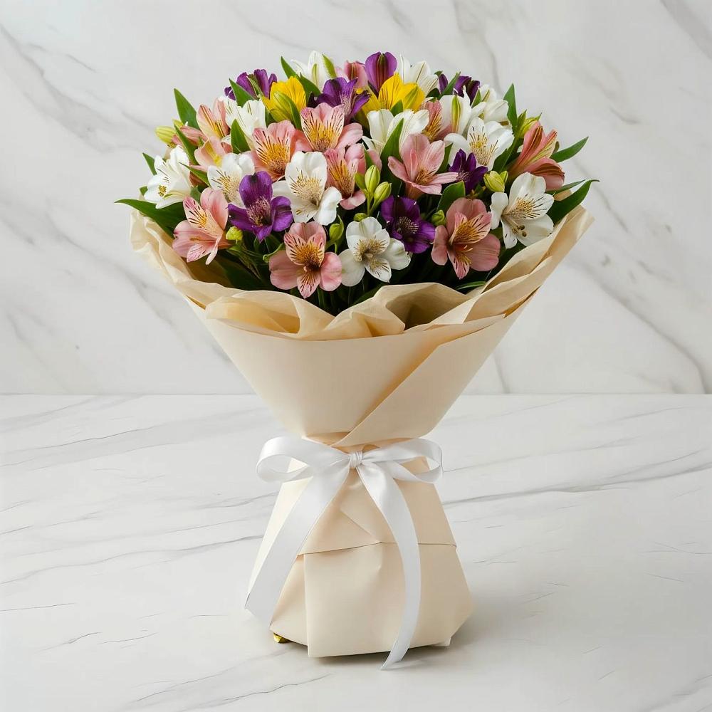 Букет цветов из: Альстромерии в Пешки