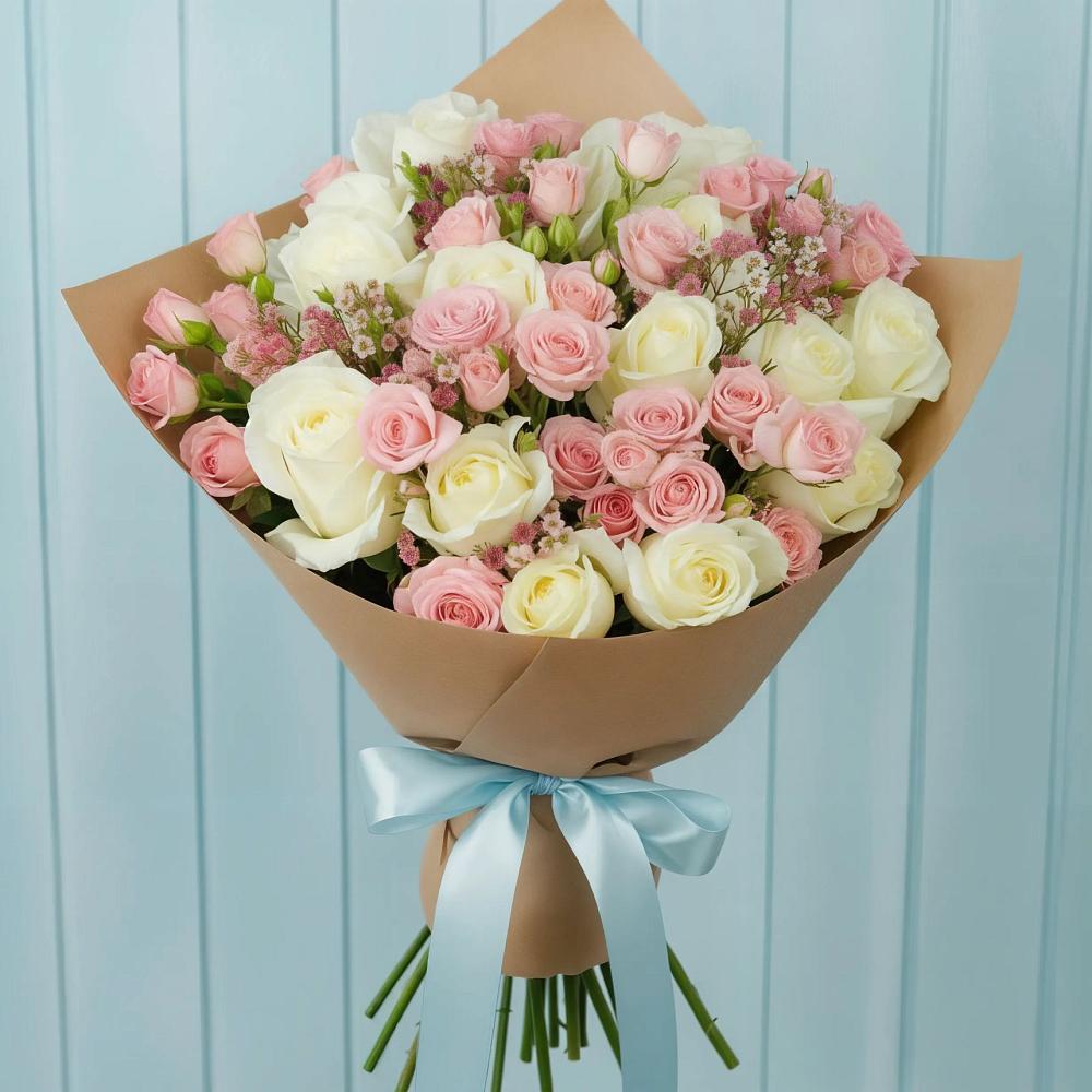 Букет цветов из: Розы в Пешки