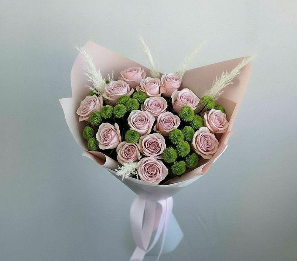Букет цветов из: Розы и Хризантемы в Пешки